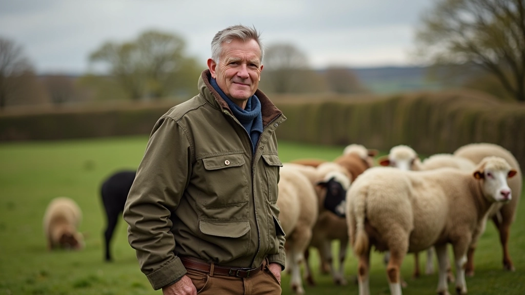 Farmer working with livestock in open pasture, hands-on farm work in rural Limerick countryside