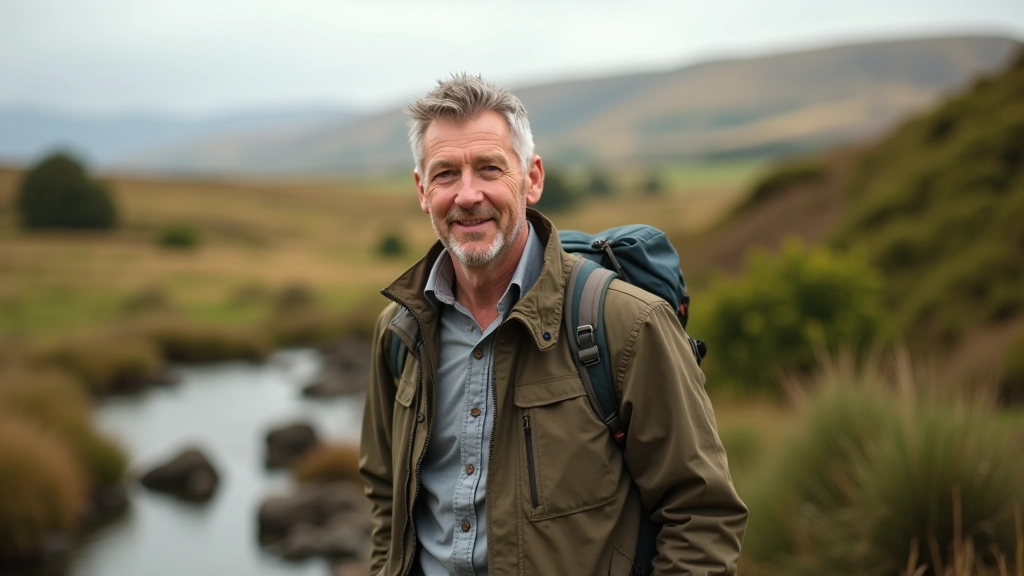 Declan Murphy, river walks guide and naturalist, outdoor clothing, portrait shot